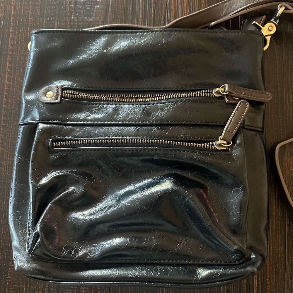 Black Leather Crossbody Bag